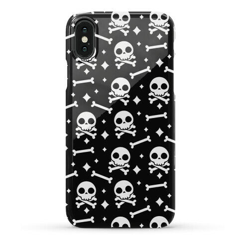 Cute Skull N' Bones Pattern (Black) Phone Case